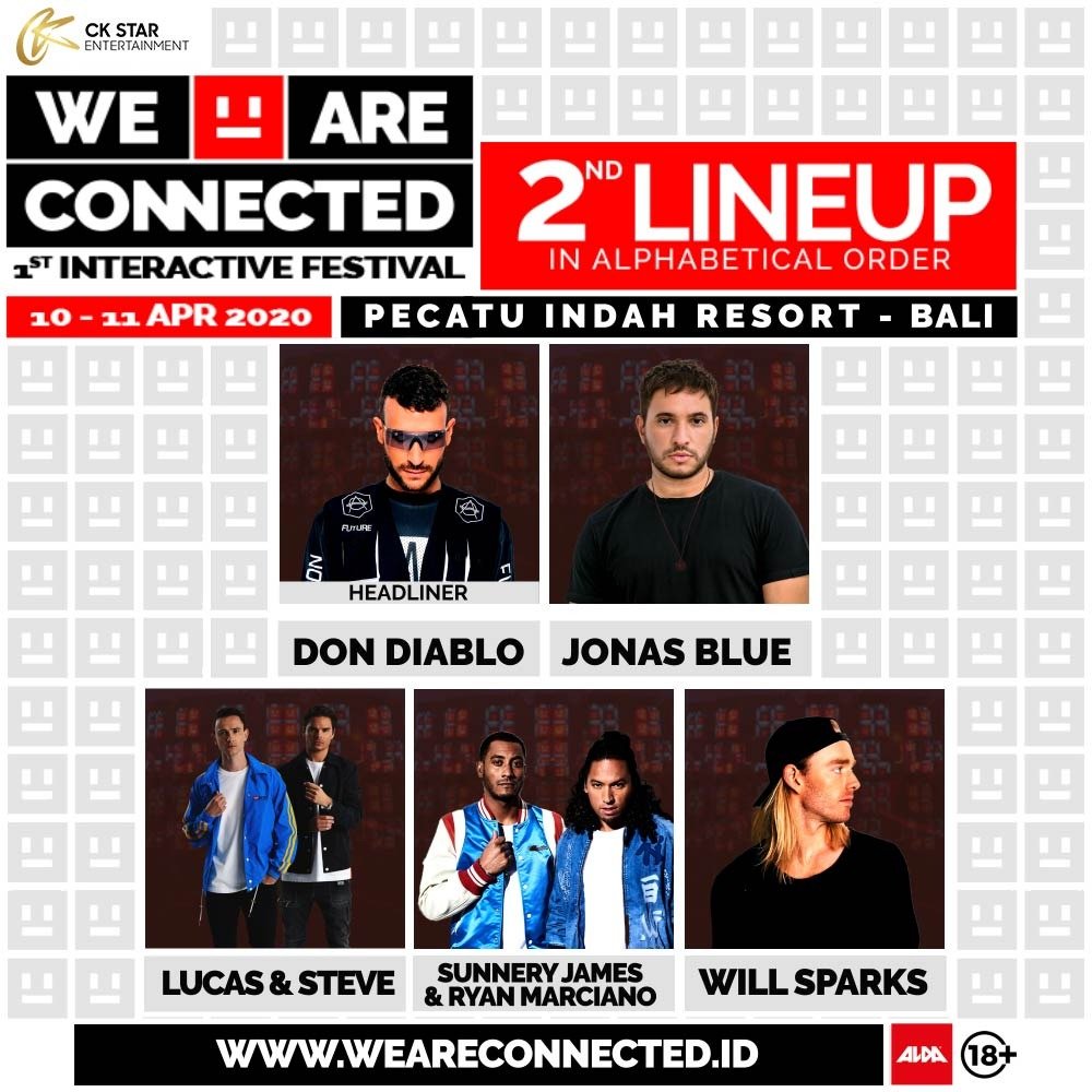 Poster for We Are Connected Festival Lineup Phase 2