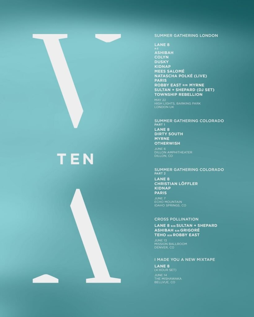 Flyer for Lane 8 tour for This Never Happened