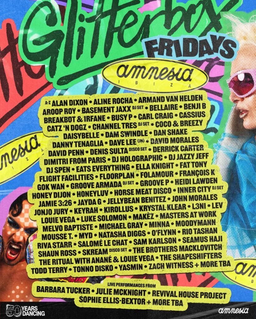 Lineup for Glitterbox Ibiza